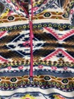 Eddie Bauer Southwestern Aztec Fleece Pullover Women s M Medium White Pink Blue