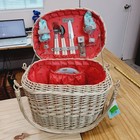 Picnic Time Watermelon Collection Wicker Picnic Basket For 2    nwt  
