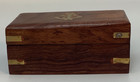 Vintage Nautical Wood Brass Inlay Box Brass Pocket Telescope Nautical Maritime
