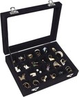 Sophisticated Velvet Jewelry Storage Box - Ideal For Rings   Earrings Collection