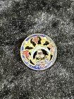 Antique French Champleve Enamel  Steel Cut Button Pierced W stone Chips W shank