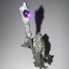 Pewter Wizard Figurine With Crystal Ball Fantasy Collectible 4 Inch