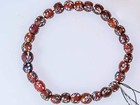A Strand Of 30 Red Venetian White Heart Beads With Floral Design Vb_00536_d