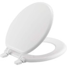 New Round Closed Front Enameled Wood Toilet Seat In White Durable   Wood Finish