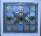 Victorian Midsize Old English Leaded Stained Glass Window 25 25  X 23 