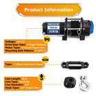 Weisen Utv 4500lb 12v Electric Winch Kit With Winch Mount For Kawasaki Mule Sx
