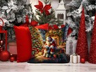 Old English Sheepdog Santa Claus Christmas Fabric Decorative Pillow Dac4146pw141