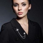 Silver Rhinestone Star Brooch For Women  Crystal Snowflake Brooch Lapel Pins Fas