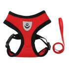Escape Proof Cat Harness   Leash Set Soft Mesh Adjustable Vest Red M