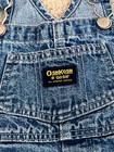 Vintage Oshkosh Bgosh Denim Vestbak Overall Shorts Size 18 Months Made In Usa
