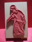 Boy Young Man Pointing Stamp City Rubber Stamp Wood Mtd Vintage 1997