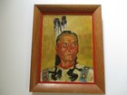 Ralles Vintage Antique Native American Indian Portrait Tribal Feathers Elder