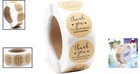 1 5   Thank You Stickers Roll - 500 Eco-friendly Kraft Labels For Small Business