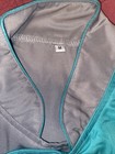 Women   s Tupperware Chef Coat Shirt  Button Up Medium 70 Years   Teal Blue Gray