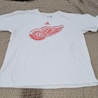 Adidas Detroit Red Wings Nhl Hockey T-shirt White red Logo  Size L