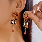 Halloween Skull Pumpkin Drop Earrings Gothic Punk Skeleton Party Jewellery