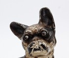 Antique Cast Iron Cold Painted Sitting French Bulldog Dog Doorstop Figure