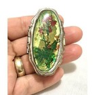 Mini Floral Trinket Pill Box Silver Tone Vintage