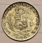 1890 Tf Peru Un Dino   900 Silver  Coin  Incredible Condition  Cleaned