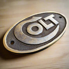 Colt Solid Brass Plaque With Raised Lettering   Antique Finish  5  X 2 75  