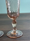 Vintage Arcoroc Rosaline Pink Stemmed Swirl Champagne Flute Glasses Pair Of 2
