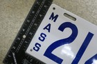 Massachusetts Porcelain License Plate 1914 Tag 14 Enamel  21459  aycf 