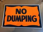 Vintage No Dumping Sign Cardboard Nos Not Metal