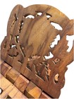 Vintage Hand Carved Wooden India Folding Book Holder Bible Cookbook Stand 11 