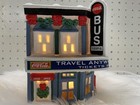 Coca-cola Bus Terminal Lighted Building Christmas Village House Gray Decor