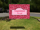 Baby Shower Birth Welcome To World Girl Custom Plastic Yard Sign  free Stakes