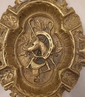 Vintage Horse Horseshoe Saddle Riding Cigar Ashtray With A Heavy Bronze Casting