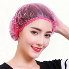 200 Disposable Shower Caps Waterproof Elastic Plastic Hair Bath Salon Spa Pink