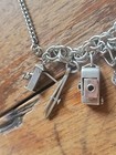 Vintage Sterling Silver Double Link Charm Bracelet   24 Charms 