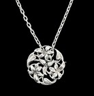 Vintage Jo Michels Sterling Silver Round Floral Brooch Pin