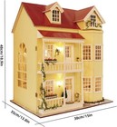 Large Dollhouse Wooden Villa 18 9 Inch Diy Kit Fairy Tale Home Unassembled Kids