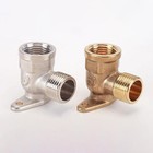 Brass Outside Garden Tap Wall Plate Elbow Water gas Pipe Fitting 1 2  Fxf Fxm
