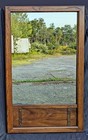 28 x48  Vintage Antique Old Mcm Oak Wood Wooden Wall Dresser Vanity Mirror Glass
