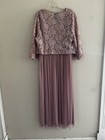Mother Of Bride Embellishments Dusty Pink Evening Gown Jacket Extra Large