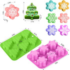 Christmas Silicone Soap Molds - 2pcs Xmas Soap Candle Mold Set 3d Tree Snowflake