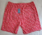 Johnnie O Lei Surf Shorts Swim Trunks Rouge Red Mens L Floral Pockets Lined Read