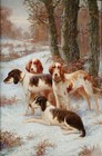 Handmade Old Master-art Antique Oil Painting Animal Hunting Dog On Canvas 24x36 