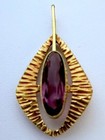  rare Antique Vintage Exquisite Estate Rolled Gold Amethyst Textured Pendant