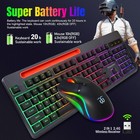 Rgb Wireless Rechargeable Gaming Keyboard Mouse Combo W  Tablet phone Holder