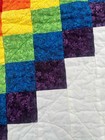 Hand Made Baby Quilt - 42    X 34    - Rainbow Colors