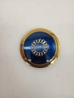 Vtg Mascot Ladies Gold Toned  Cobalt Blue Compact Powder Holder  Unused Read Plz