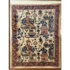 Antique Persian Kalamkari Block Printed Textile Art Framed Courtly Scene 15x12