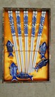 5 Pairs Chinese Blue And White Porcelain Big Fish Ceramic Chopsticks Support