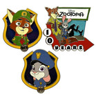 Disney Hong Kong Zootopia 10th Anniversary 3 Pin Set Nick Wilde Judy Hopps Le