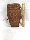 Antique Basket Northeast Native American Feather Storage Covered Original 19thc 