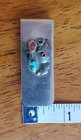 Vintage Silver Native American Navajo Turquoise Coral Money Clip